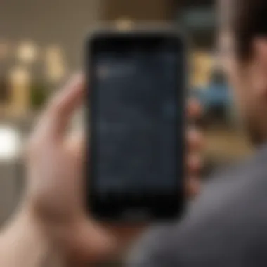 Mobile CRM Interface Mobile CRM application displayed on a smartphone