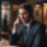 Business professional making a cold call