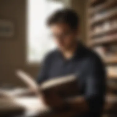 Pursuing Knowledge An individual reading a book on personal development