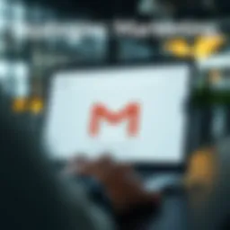 Illustration depicting strategic email marketing within Gmail