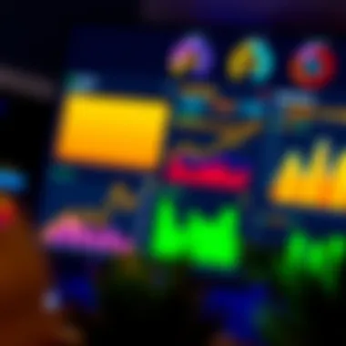 Digital Marketing Insights A vibrant digital marketing dashboard showcasing analytics and performance metrics.