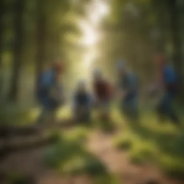 Outdoor Team Building Experience An outdoor team-building activity in a vibrant park setting
