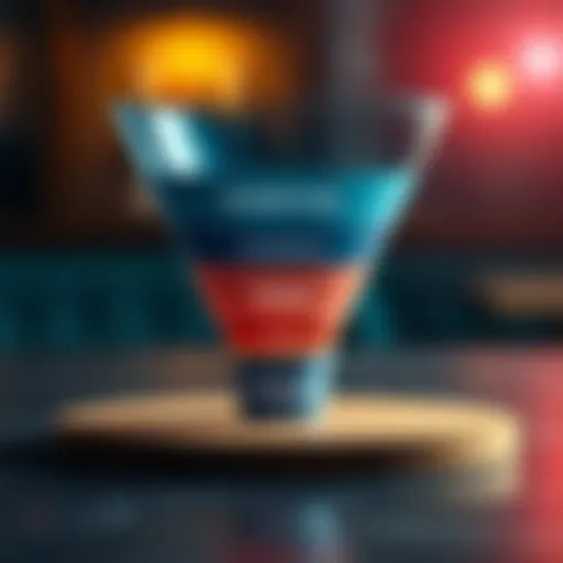 Visual representation of a marketing funnel showcasing different stages