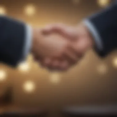 Symbol of Successful Collaboration Close-up of a handshake symbolizing successful collaboration and agreement
